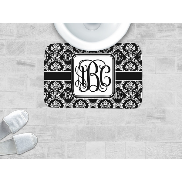 Monogrammed Damask Memory Foam Bath Mat - LIFESTYLE
