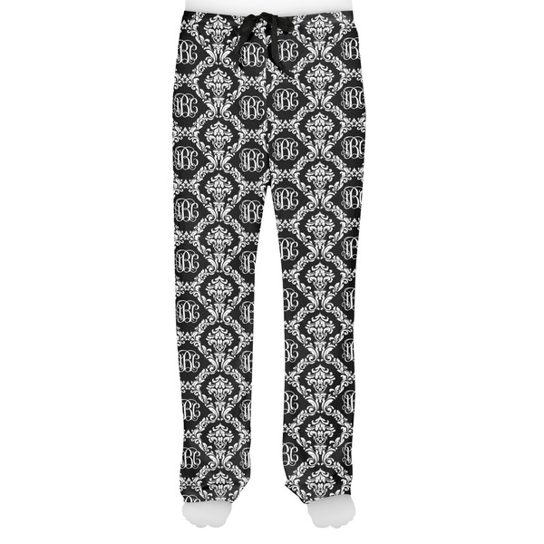Monogrammed Damask Men's Pjs Front - on model