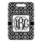Monogrammed Damask Metal Luggage Tag - Front Without Strap