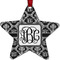 Monogrammed Damask Metal Star Ornament - Front