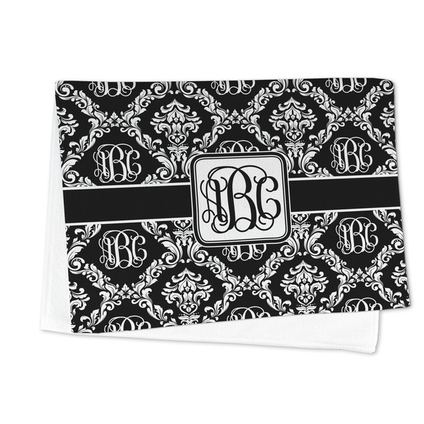 Monogrammed Damask Microfiber Dish Towel - FOLDED HALF