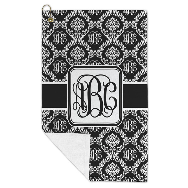 Monogrammed Damask Microfiber Golf Towels - FOLD