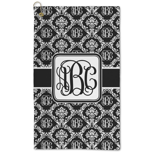 Custom Monogrammed Damask Microfiber Golf Towel - Large