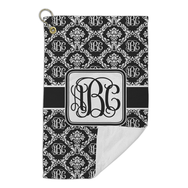 Monogrammed Damask Microfiber Golf Towels Small - FRONT FOLDED