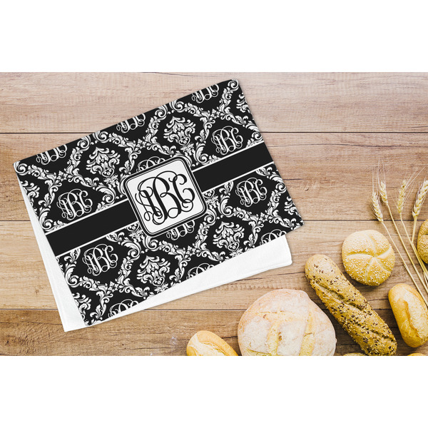 Monogrammed Damask Microfiber Kitchen Towel - LIFESTYLE