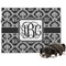 Monogrammed Damask Dog Blanket - Large (Personalized)