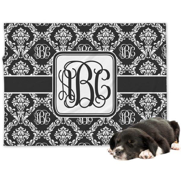 Custom Monogrammed Damask Dog Blanket - Regular (Personalized)
