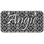 Monogrammed Damask Mini/Bicycle License Plate (2 Holes)