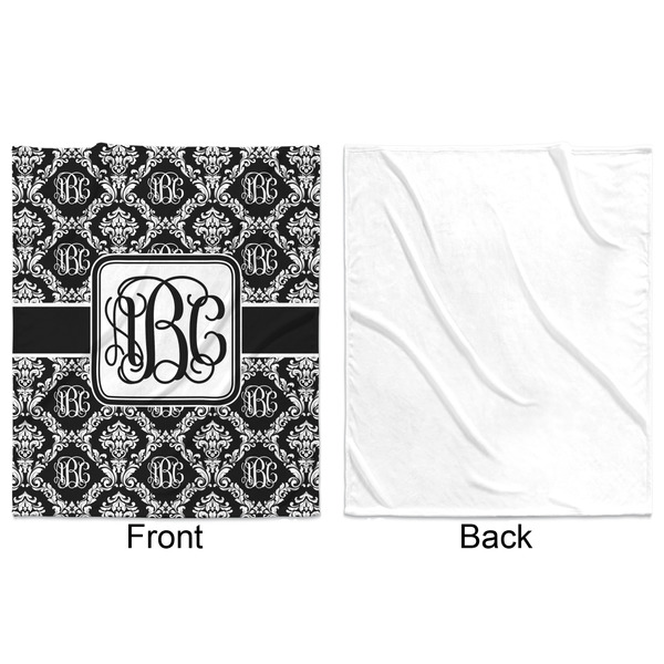 Monogrammed Damask Minky Blanket - 50"x60" - Single Sided - Front & Back