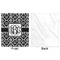 Monogrammed Damask Minky Blanket - 50"x60" - Single Sided - Front & Back