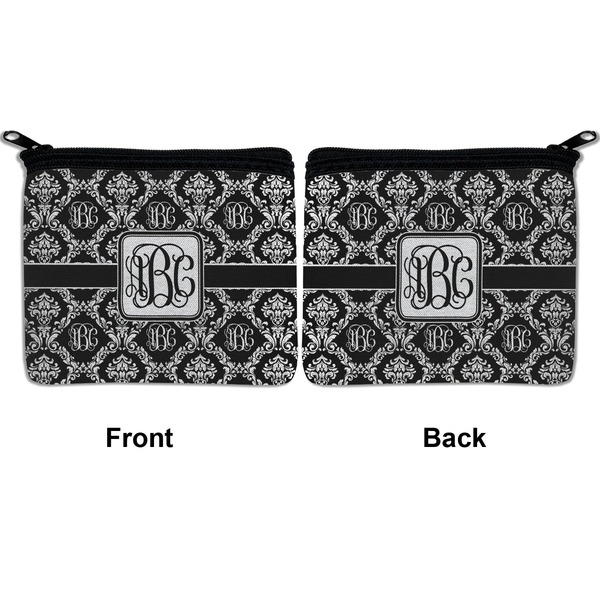 Monogrammed Damask Neoprene Coin Purse - Front & Back (APPROVAL)