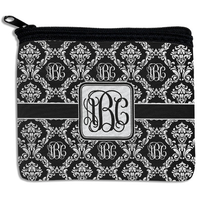 Monogrammed Damask Rectangular Coin Purse (Personalized)