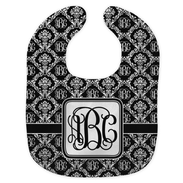Monogrammed Damask New Bib Flat Approval