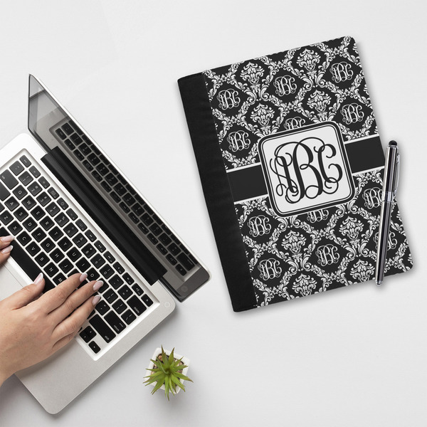 Monogrammed Damask Notebook Padfolio - LIFESTYLE (large)