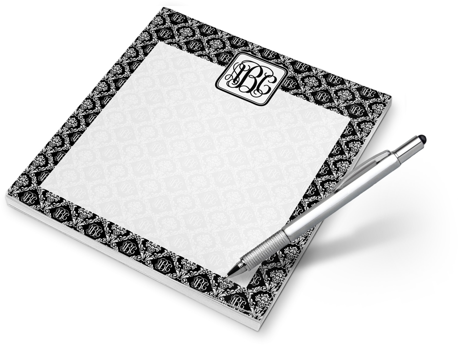 Custom Monogrammed Damask Notepad (Personalized) YouCustomizeIt