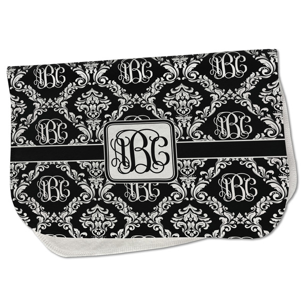 Custom Monogrammed Damask Burp Cloth - Fleece