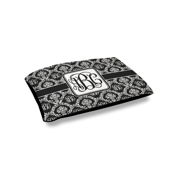 Custom Monogrammed Damask Outdoor Dog Bed - Small