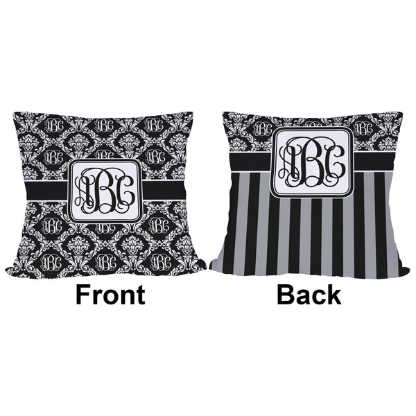 Monogrammed Damask Outdoor Pillow - 20x20