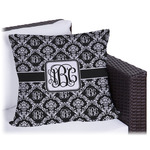 Monogrammed Damask Outdoor Pillow - 18" (Personalized)