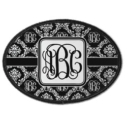 Monogrammed Damask Iron On Oval Patch