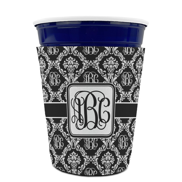 Monogrammed Damask Party Cup Sleeves - without bottom - FRONT (on cup)