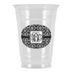 Monogrammed Damask Party Cups - 16oz