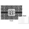Monogrammed Damask Disposable Paper Placemat - Front & Back