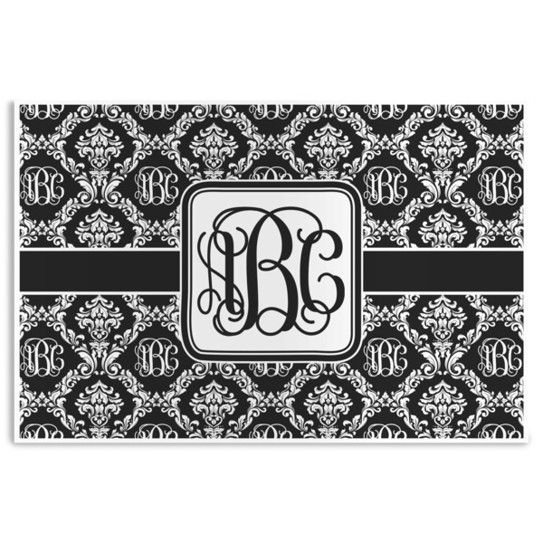 Custom Monogrammed Damask Disposable Paper Placemats