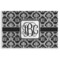 Monogrammed Damask Disposable Paper Placemat - Front View