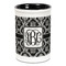 Monogrammed Damask Ceramic Pencil Holders - Black