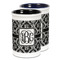 Monogrammed Damask Ceramic Pencil Holder - Large