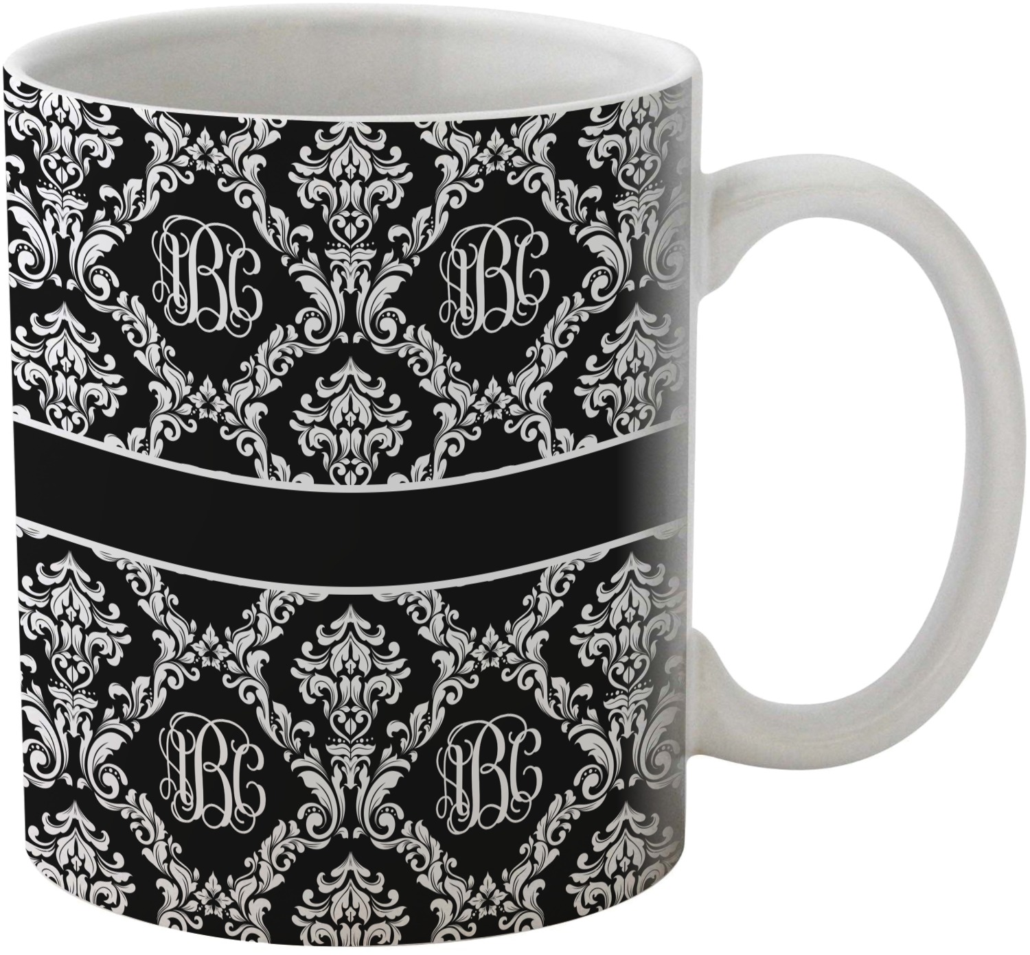 Monogrammed Damask Coffee Mug (Personalized) YouCustomizeIt