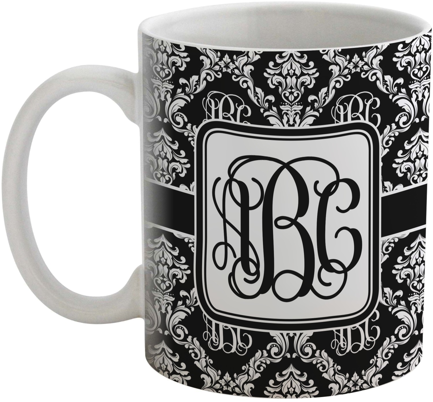 Monogrammed Damask Coffee Mug (Personalized) YouCustomizeIt