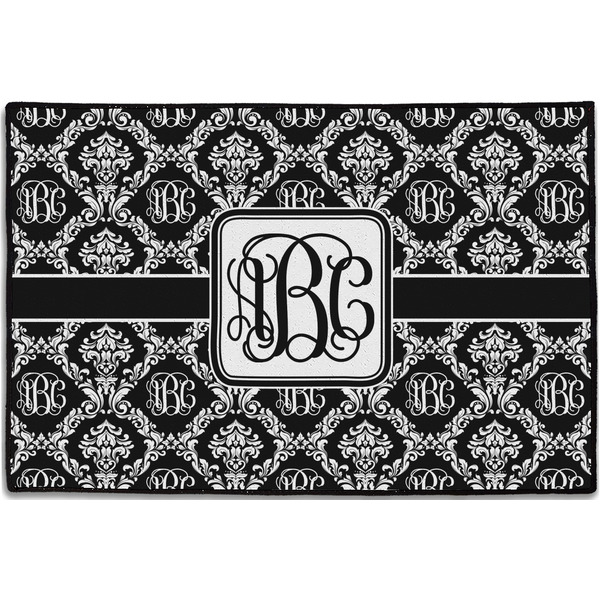 Monogrammed Damask Personalized Door Mat - 36x24 (APPROVAL)