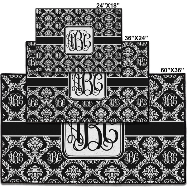 Monogrammed Damask Personalized Door Mat - Group Parent IMF