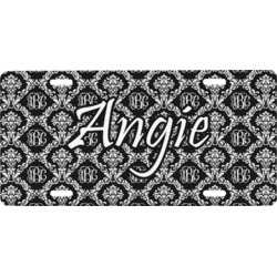 Monogrammed Damask Front License Plate (Personalized)