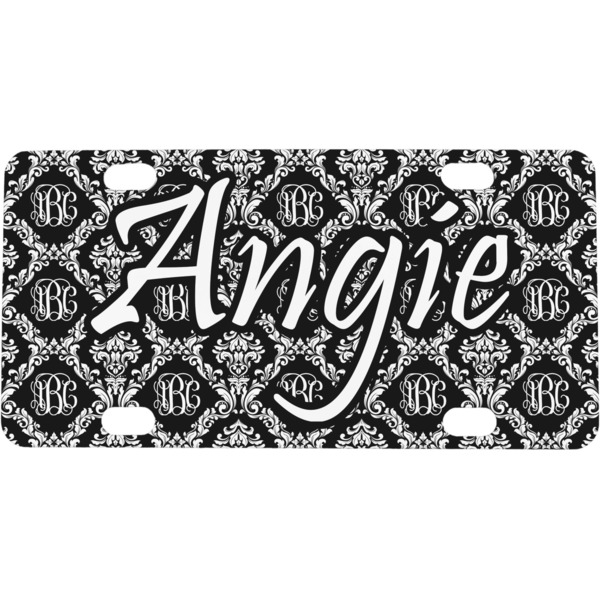 Custom Monogrammed Damask Mini/Bicycle License Plate