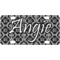 Monogrammed Damask Mini/Bicycle License Plate