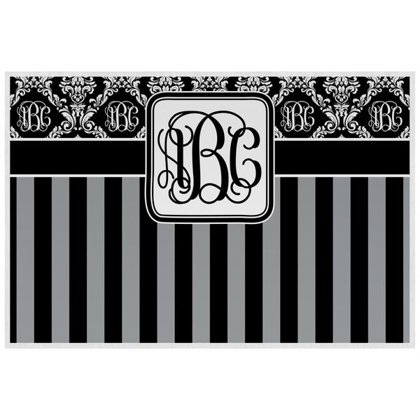 Monogrammed Damask Personalized Placemat (Back)