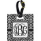 Monogrammed Damask Personalized Square Luggage Tag