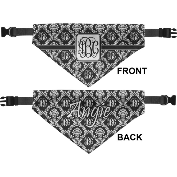 Monogrammed Damask Pet Bandana Approval
