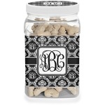Monogrammed Damask Dog Treat Jar (Personalized)