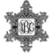 Monogrammed Damask Vintage Snowflake Ornament