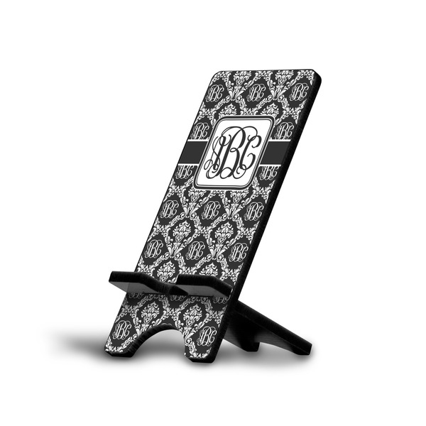 Custom Monogrammed Damask Cell Phone Stand (Small) (Personalized)