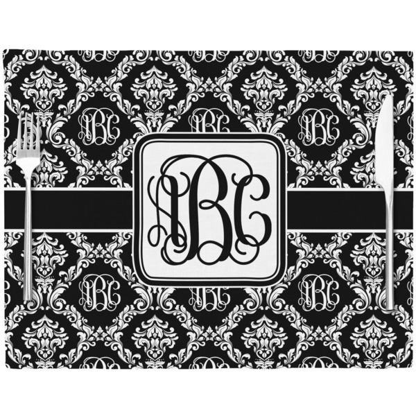 Monogrammed Damask Placemat with Props