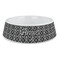 Monogrammed Damask Plastic Dog Bowl - Large