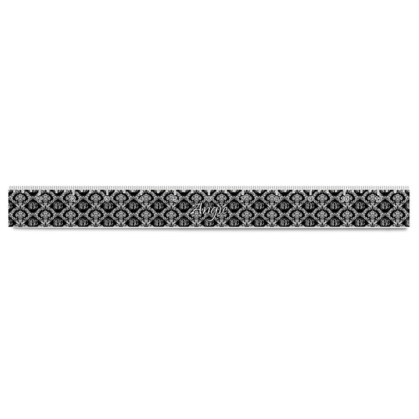 Monogrammed Damask Plastic Ruler - 12" - FRONT