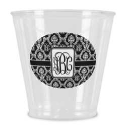 Monogrammed Damask Plastic Shot Glass