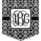 Monogrammed Damask Iron On Faux Pocket (Personalized)
