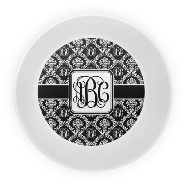 Monogrammed Damask Melamine Bowl - Center